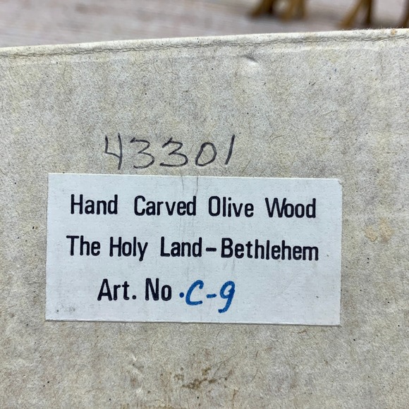 Vintage Hand Carved Olive Wood Camel Train The Holy Land Bethlehem‎ Souvenir - Picture 9 of 11